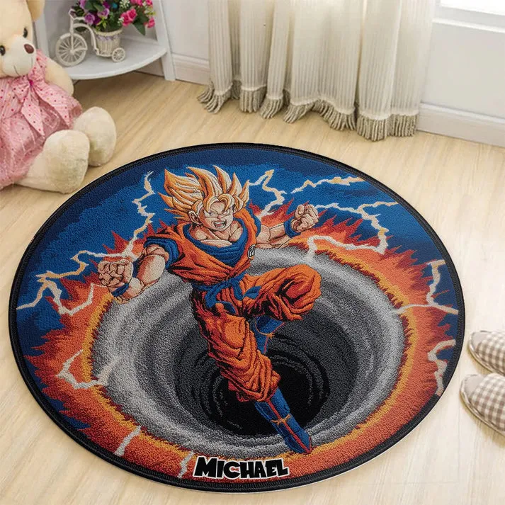 Strong Dragon - Personalized Seven Balls Round Rug - Image 3