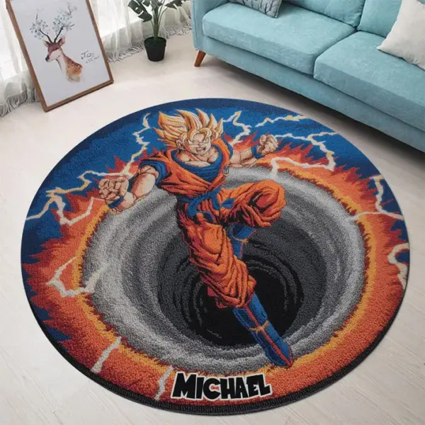 Strong Dragon - Personalized Seven Balls Round Rug - Image 4