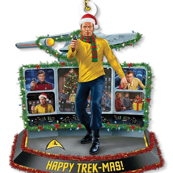 Star Trek Captain James T. Kirk Happy Trek-Mas Christmas Ornament - Image 7