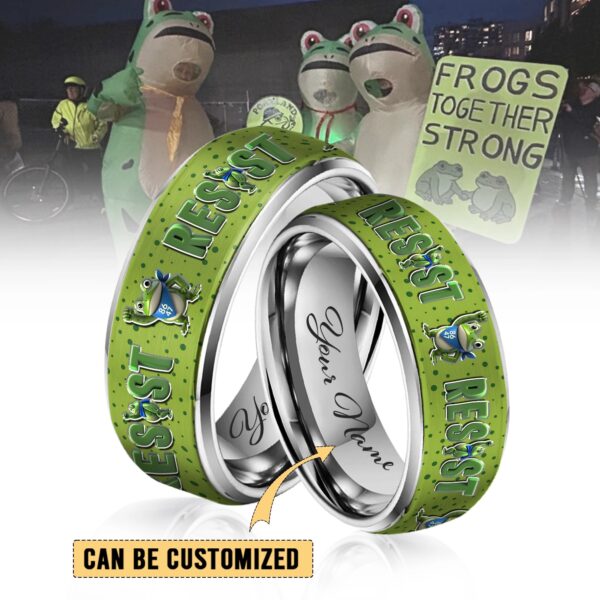 Portland Frog Resist Silver Tungsten Rings