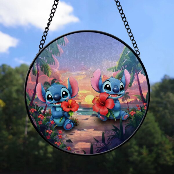 Alternative view of Stitch Flower Stained Glass Suncatcher