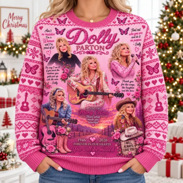 Alternative view of Dolly Parton Memorial Ugly Sweater-THK136326