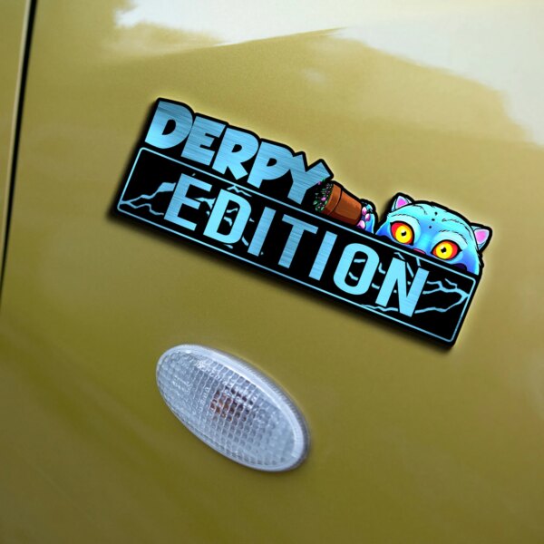 Derpy KPOP Blue Demon Tiger Edition 3D Inlayed Car Name Badge - Image 3
