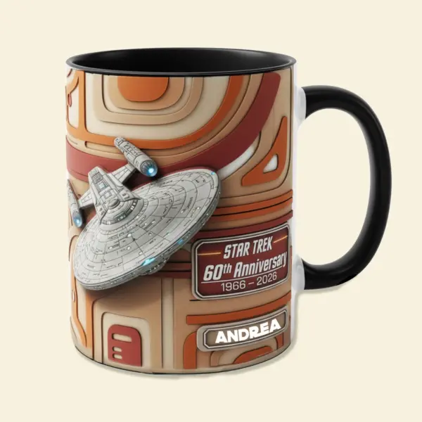 Alternative view of Personalized 60th Anniversary Star Trek Mug- THK124855