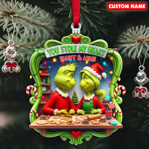 Alternative view of Personalized You Stole My Heart Grinchmas Christmas Ornament 115408
