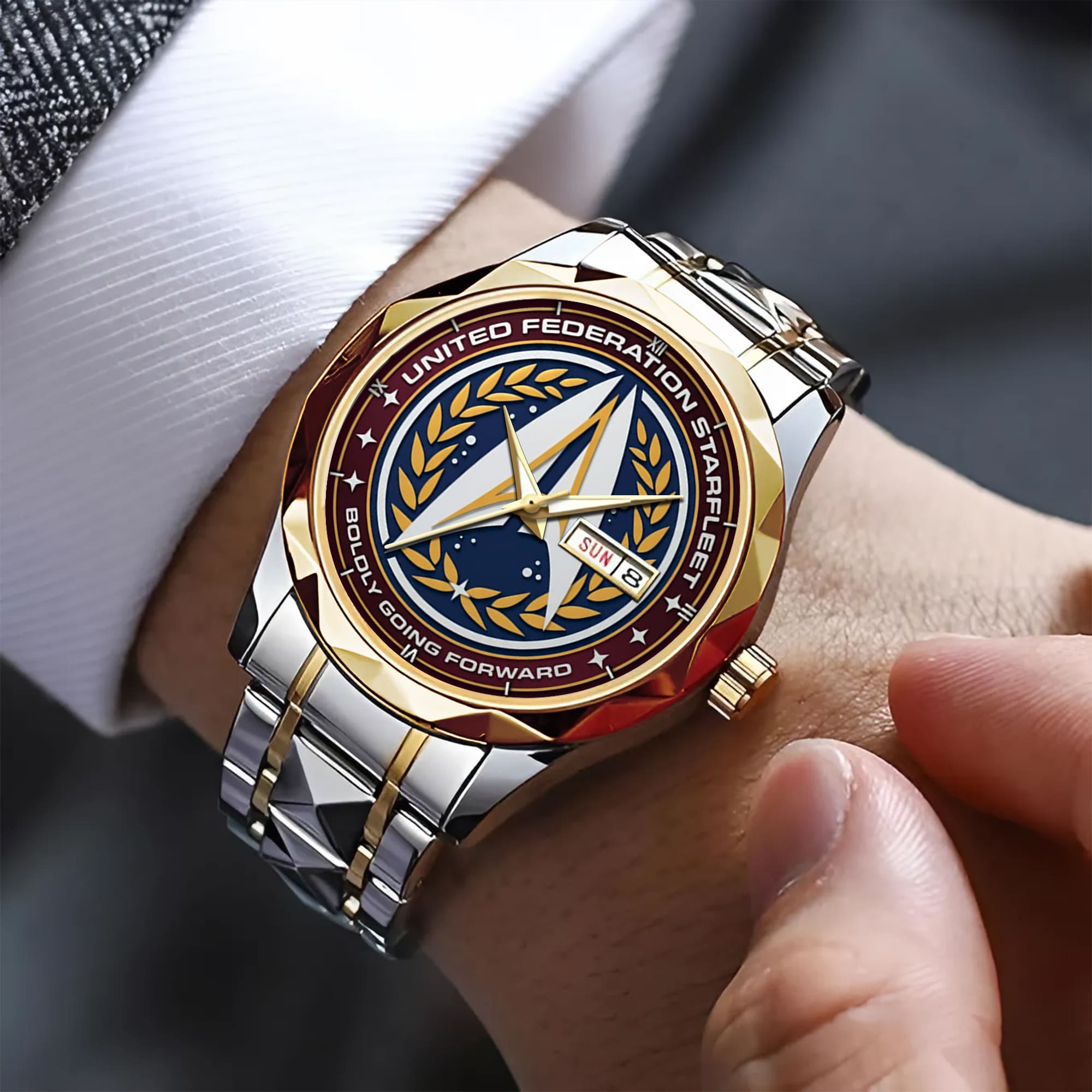 United Federation Starfleet Boldly Going Forward Alloy Luxury Quartz Watch