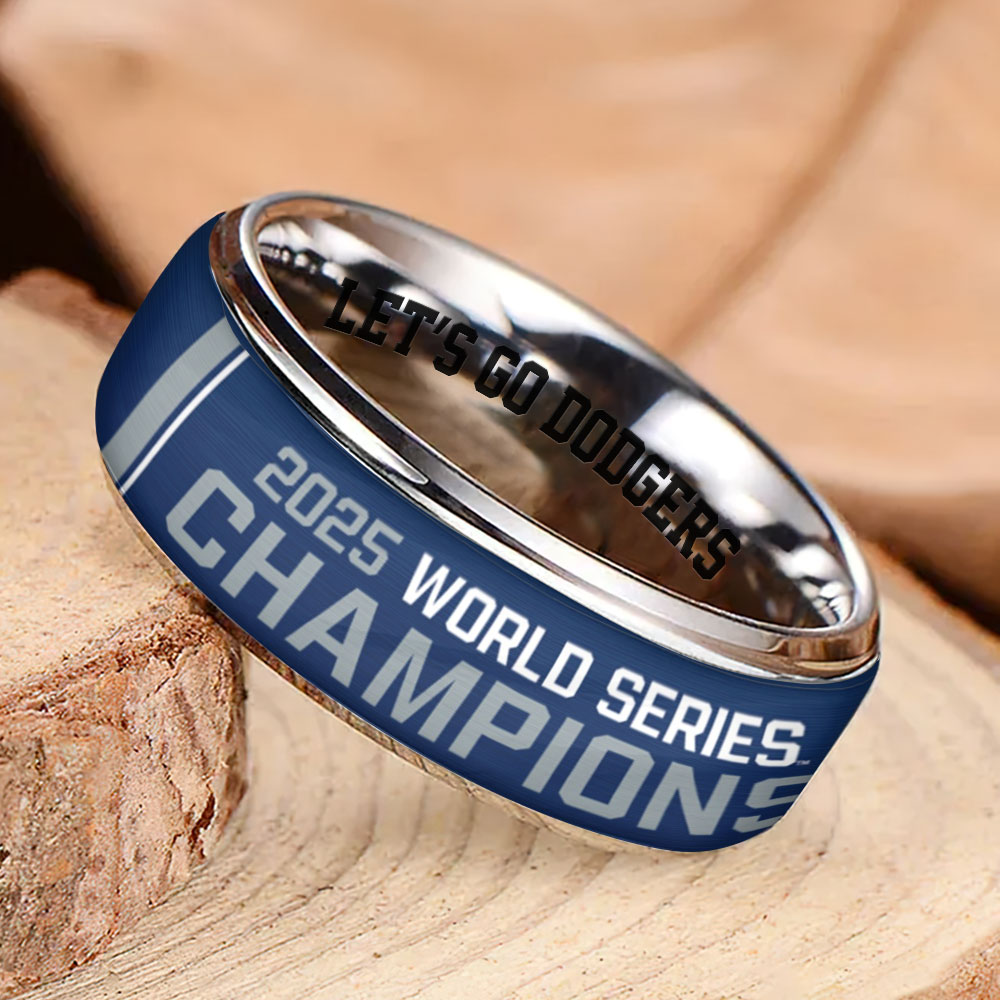 Los Angeles Dodgers Silver Tungsten Rings - THK117319 - Image 2