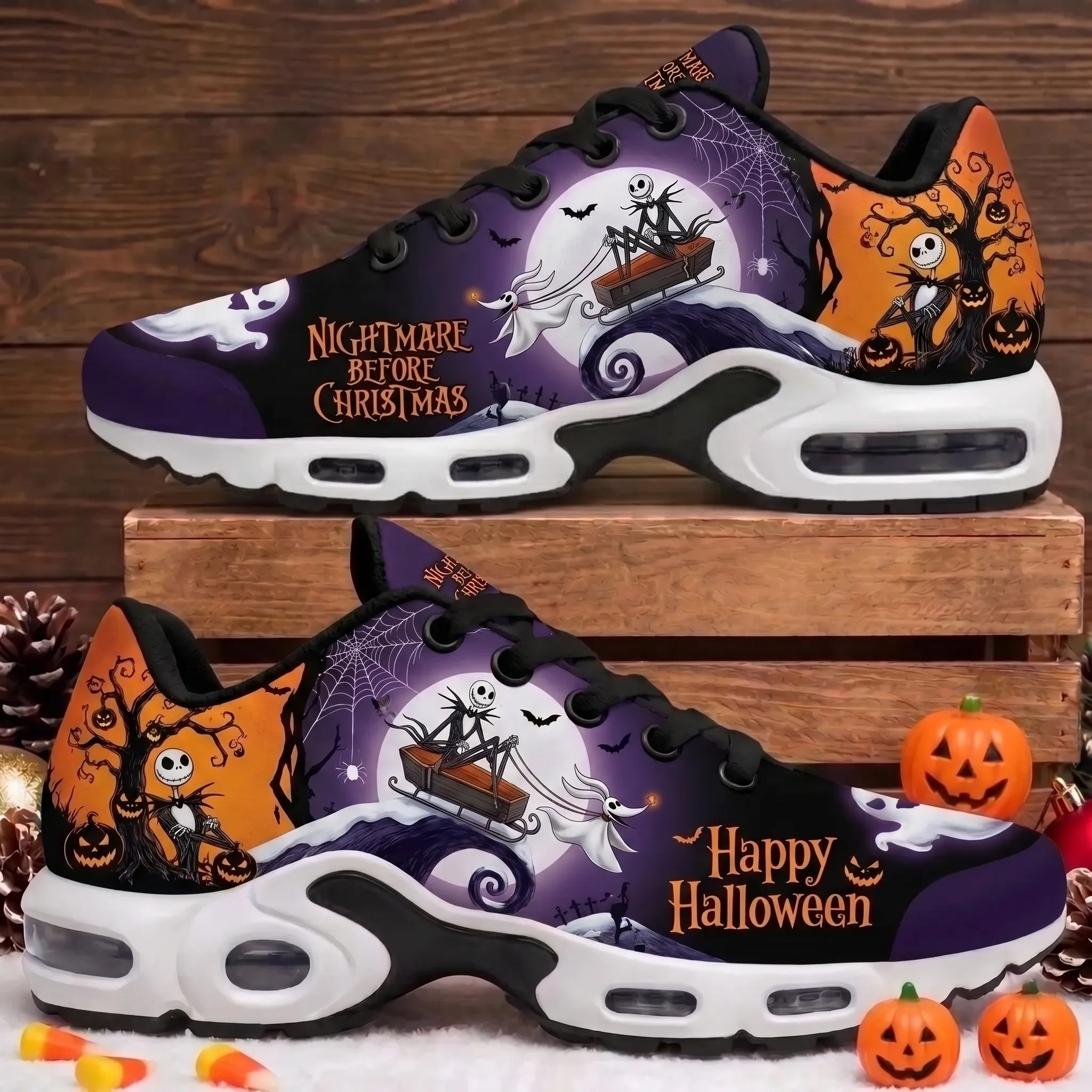 Jack Skellington & Zero Happy Halloween Air Max Shoes-THK133164