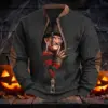 Freddy Krueger 3D Knit Half-Zip Sweater-THK135417