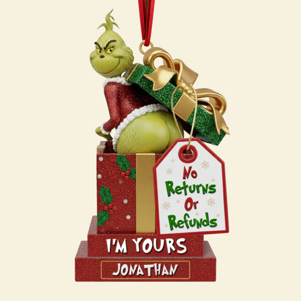 Alternative view of Personalized Gifts For Couple I'm Yours Grinch Christmas Ornament