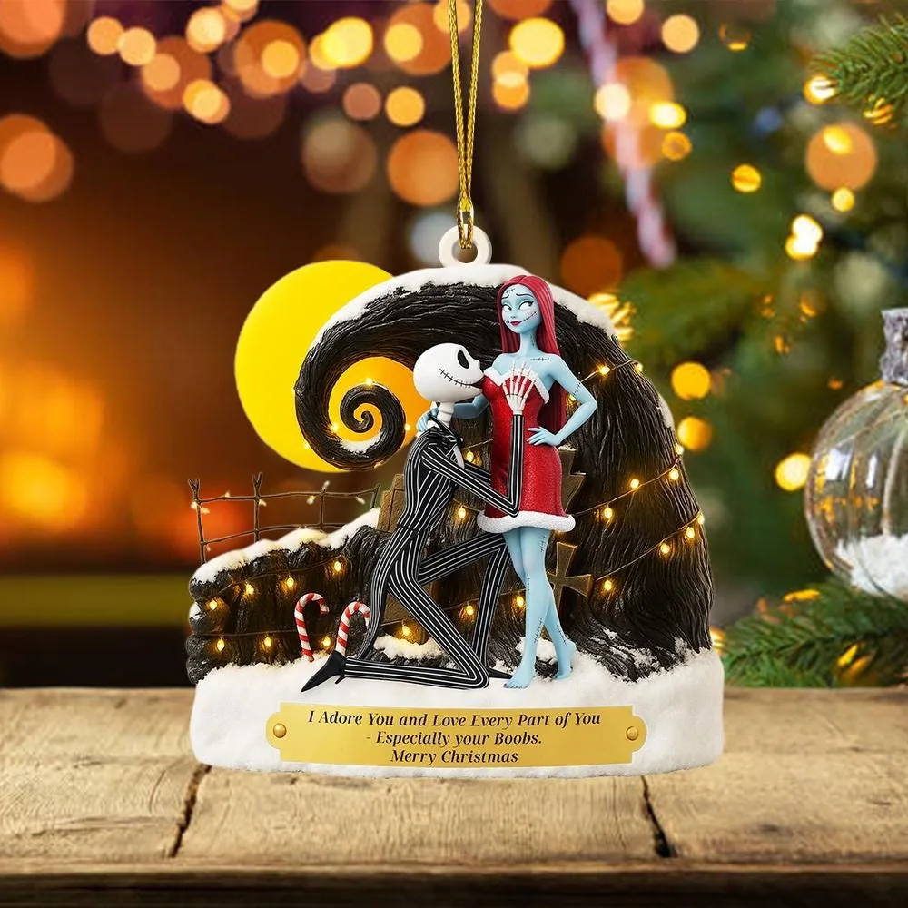 Personalized Jack and Sally Nightmare Before Christmas Ornament - Image 2