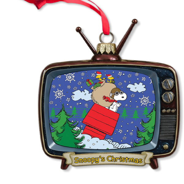 Snoopy & Woodstock In Red Baron Gear Christmas Ornament - Image 8