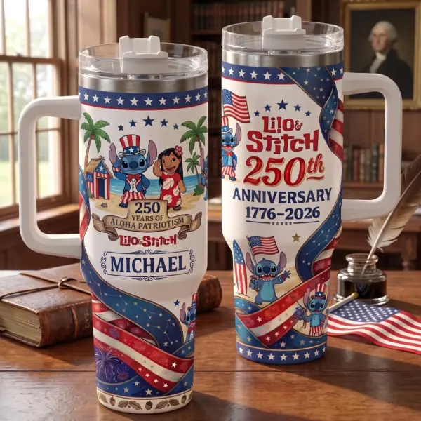 Alternative view of Personalized Lilo & Stitch 250 Years of America 40oz Stanley Tumbler