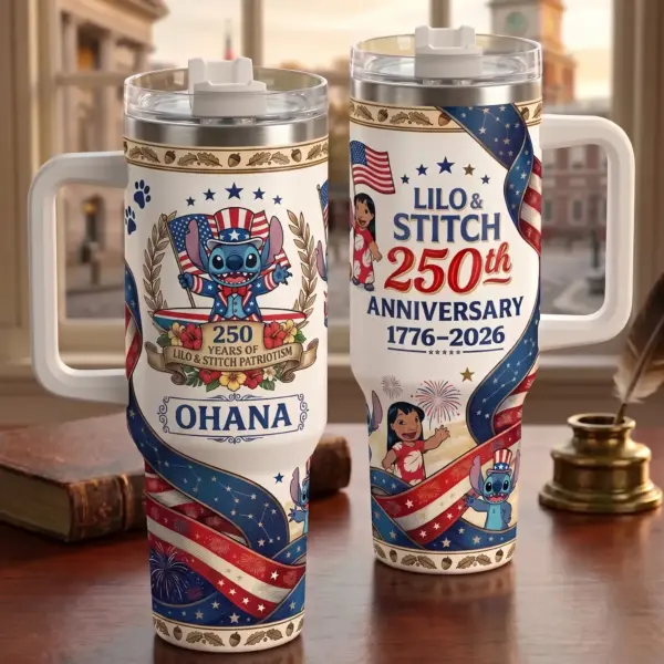 Personalized Lilo & Stitch 250 Years of America 40oz Stanley Tumbler-THK132631