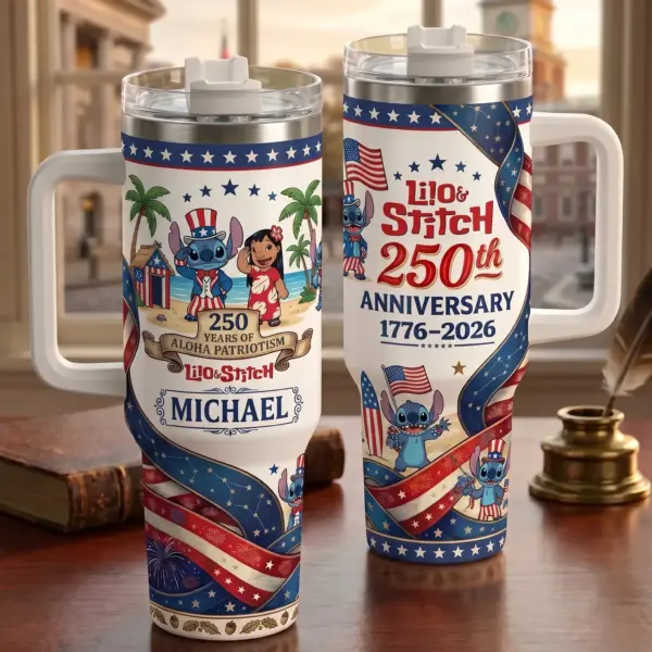 Personalized Lilo & Stitch 250 Years of America 40oz Stanley Tumbler