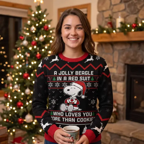 Snoopy Loves You More Than Cookies Ugly Sweater - Image 3