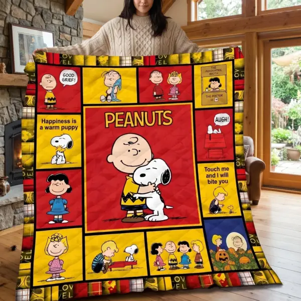 Alternative view of Snoopy and Friends Fleece Blanket-THK136185