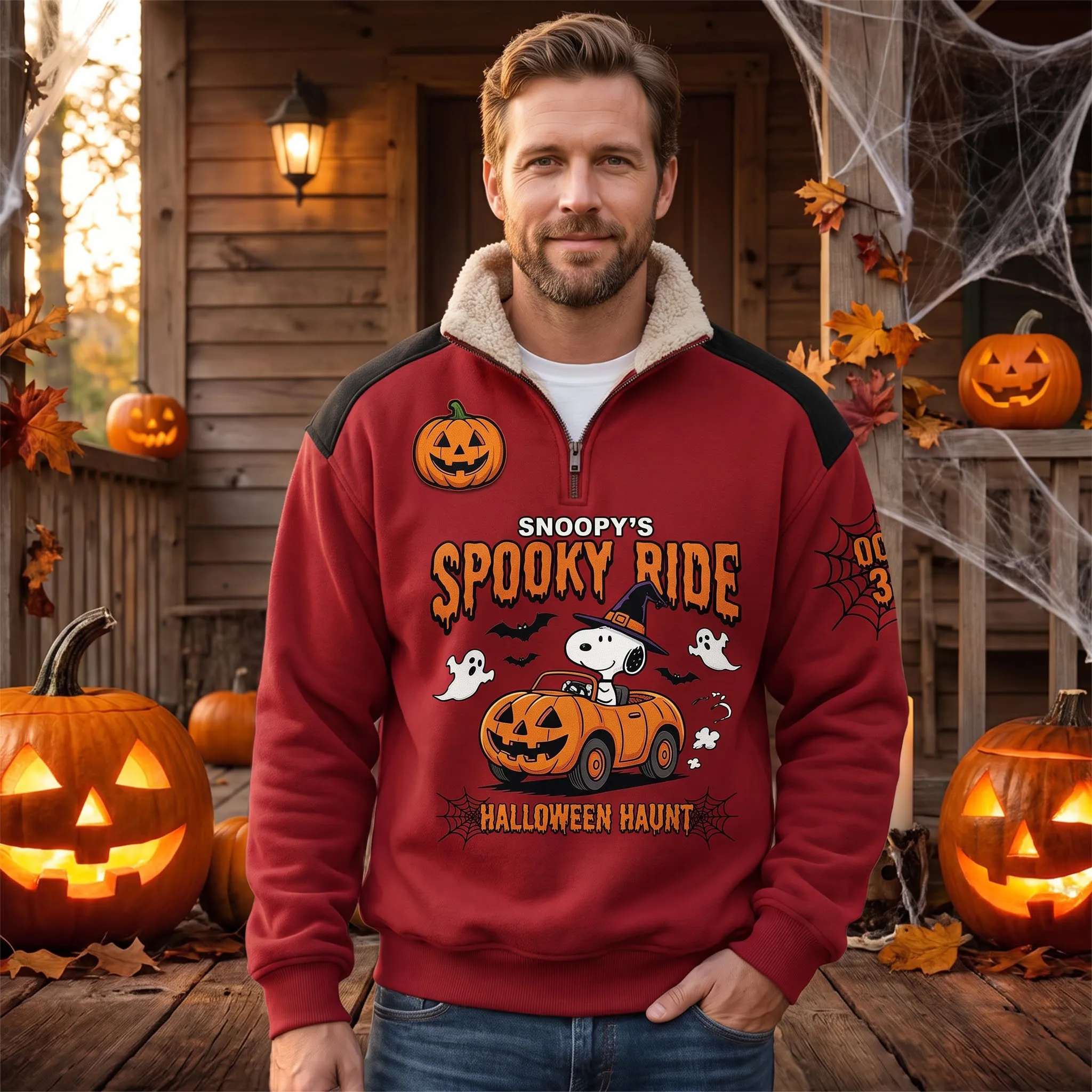 Snoopy Halloween Fleece Sweater-THK136373 - Image 2