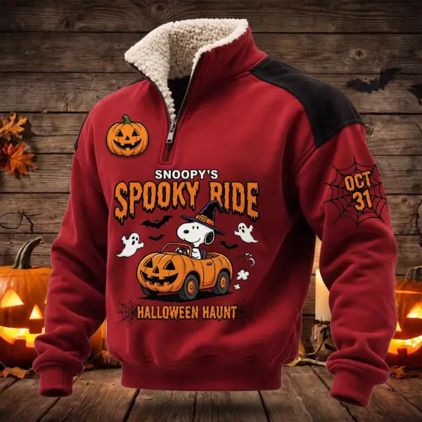 Snoopy Halloween Fleece Sweater-THK136373