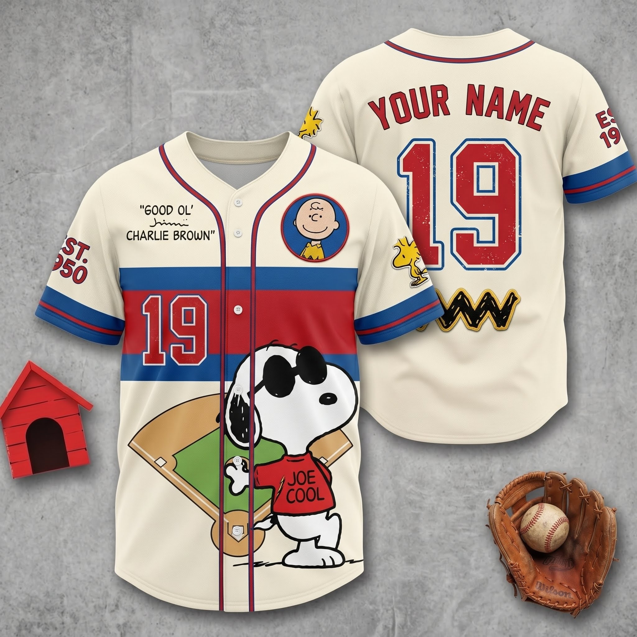 Personalized Snoopy Baseball Jersey - THK127796