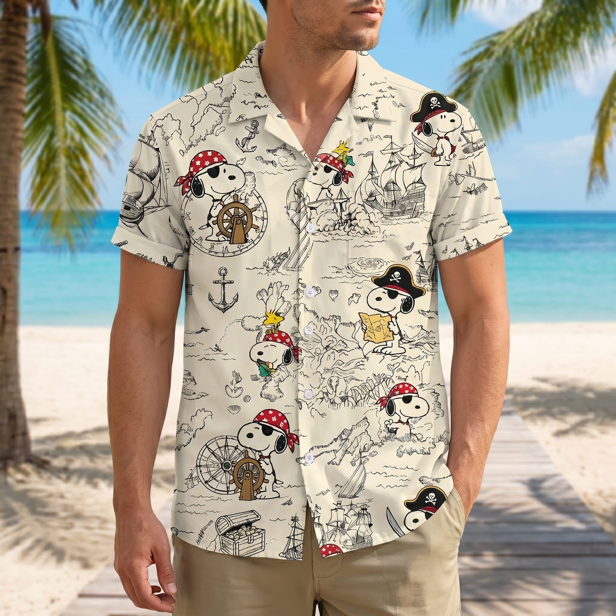 Snoopy Pirate Hawaiian Shirt - THK126776 - Image 3