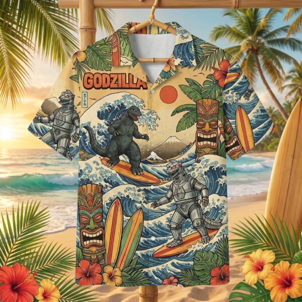 Alternative view of Godzilla Hawaiian Shirt - THK127000