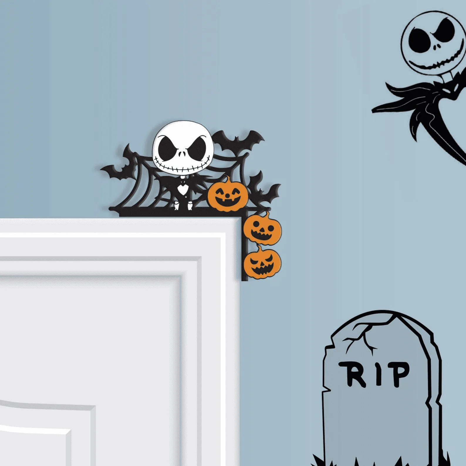 Jack And Pumpkin Nightmare Before Christmas Skeleton Door Corner - Image 4
