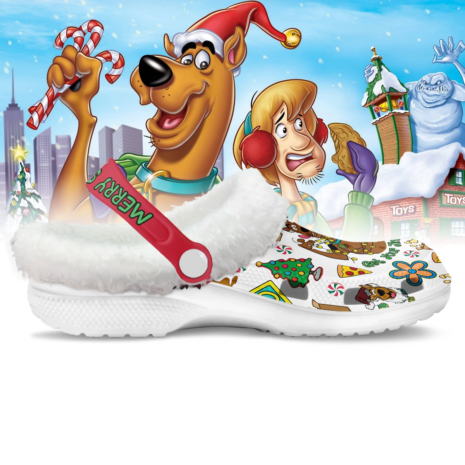 Scooby Doo x Christmas Fleece Crocs Crocband Clogs Shoes - Image 2