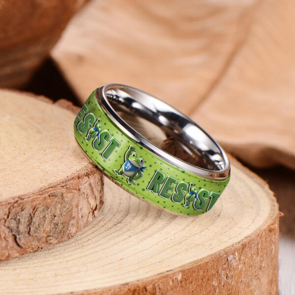Portland Frog Resist Silver Tungsten Rings - Image 5