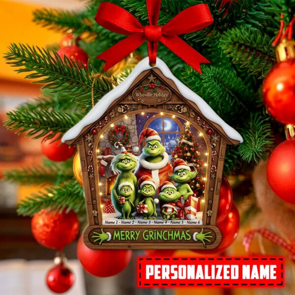 Personalized Grinch Merry Grinchmas Family Ornament - Image 3