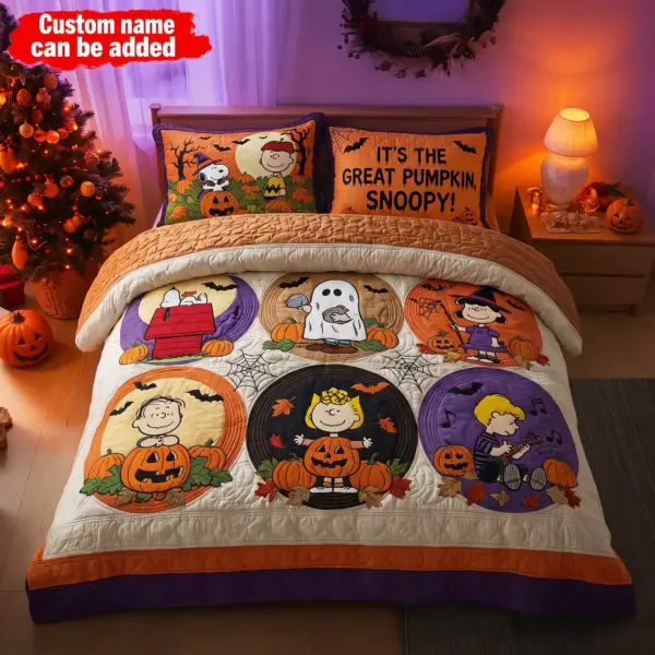 Snoopy Halloween Quilt Bedding Set-THK136604