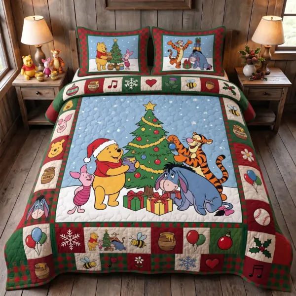 Winnie The Pooh Quilt Bedding Set-THK136545