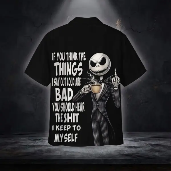 Alternative view of Jack Skellington funny Hawaiian Shirt-THK136948