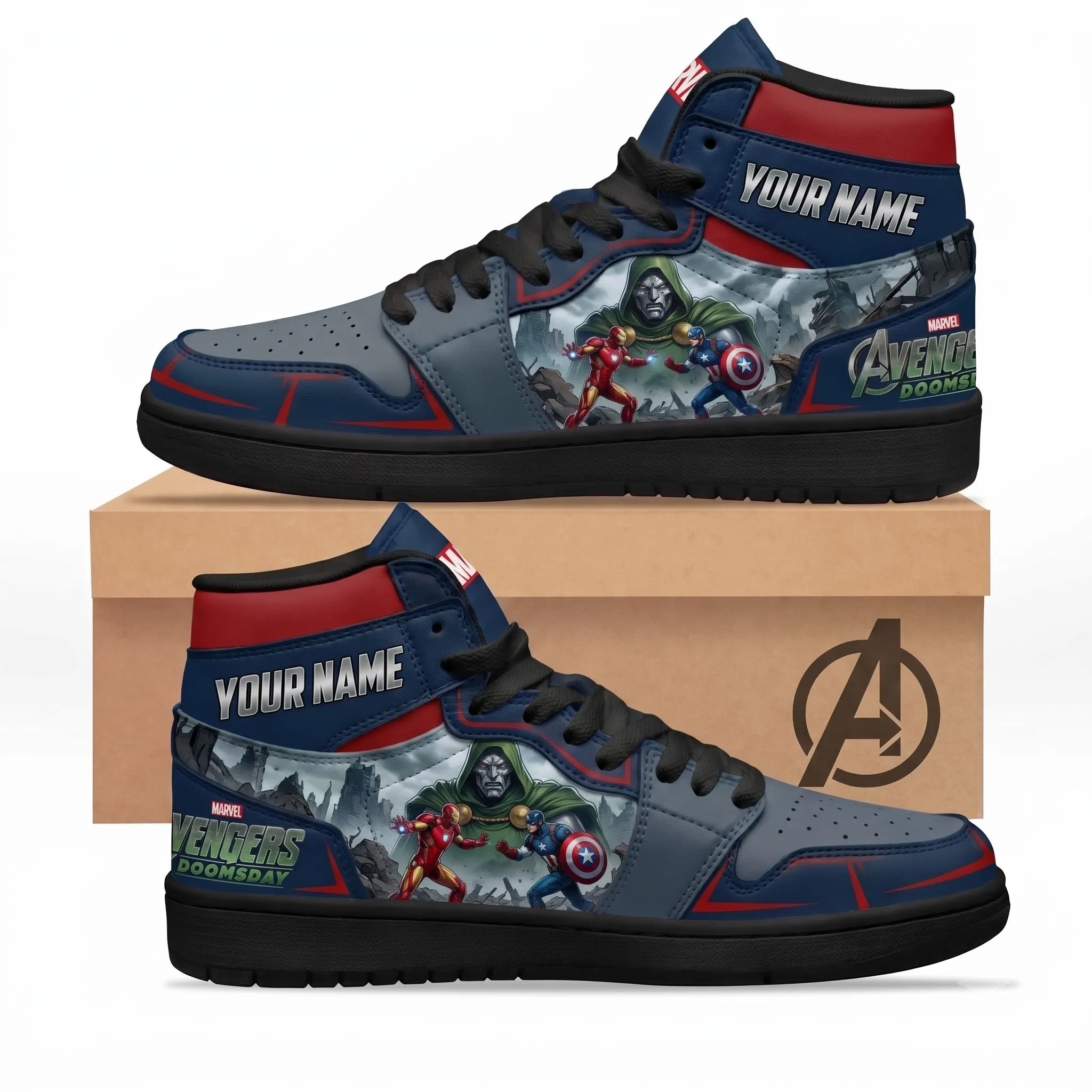 Personalized Avengers Doomsday Air Jordan High Top Shoes-THK136895