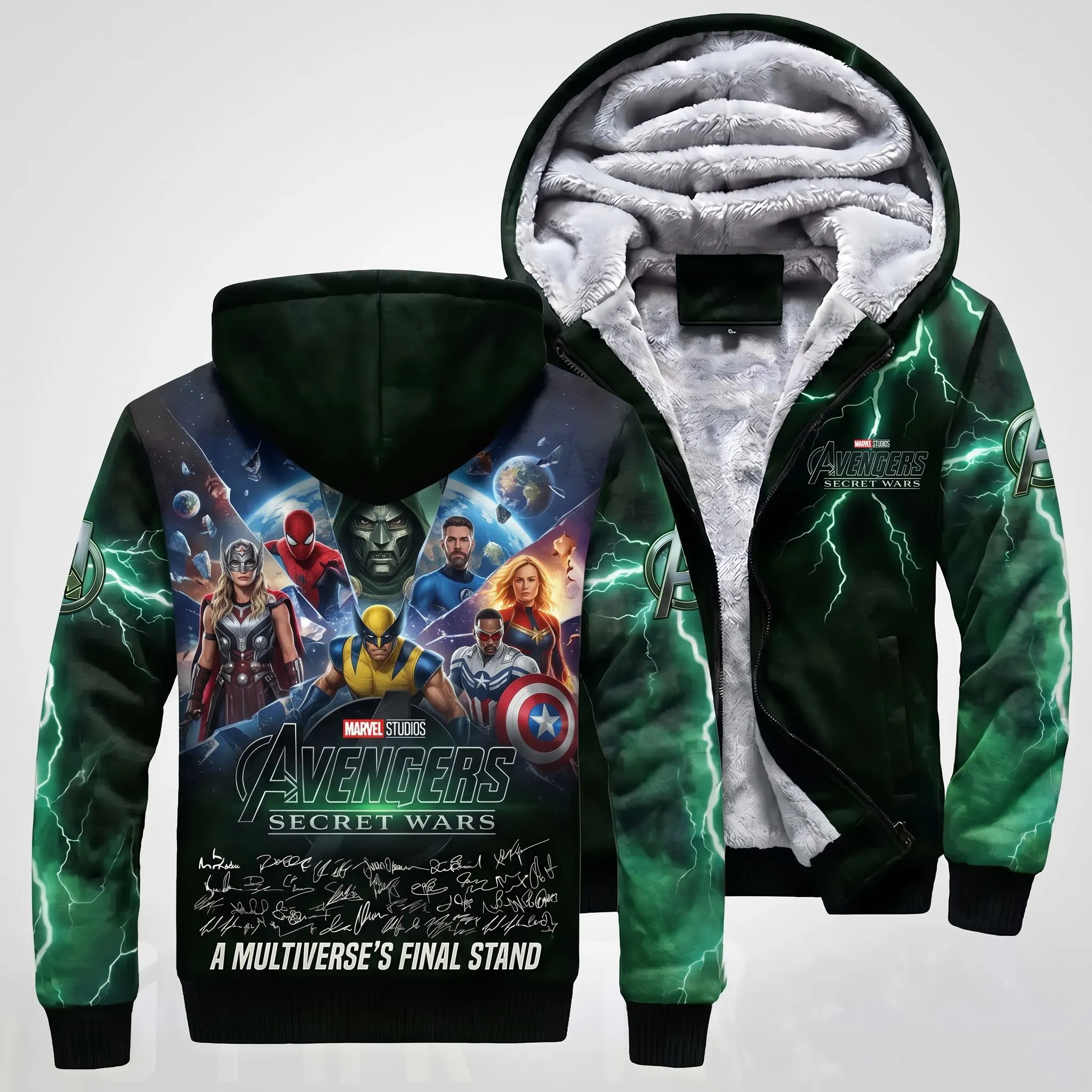 Avengers Secret Wars 3D Fleece Zip Hoodie-THK136873