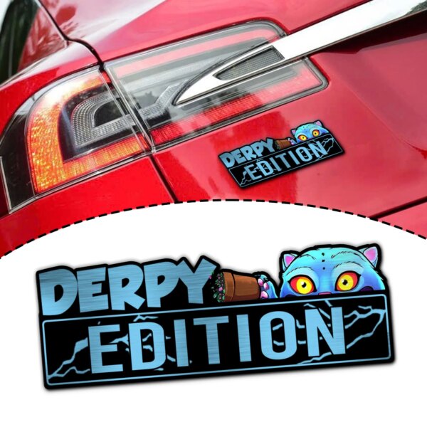 Derpy KPOP Blue Demon Tiger Edition 3D Inlayed Car Name Badge