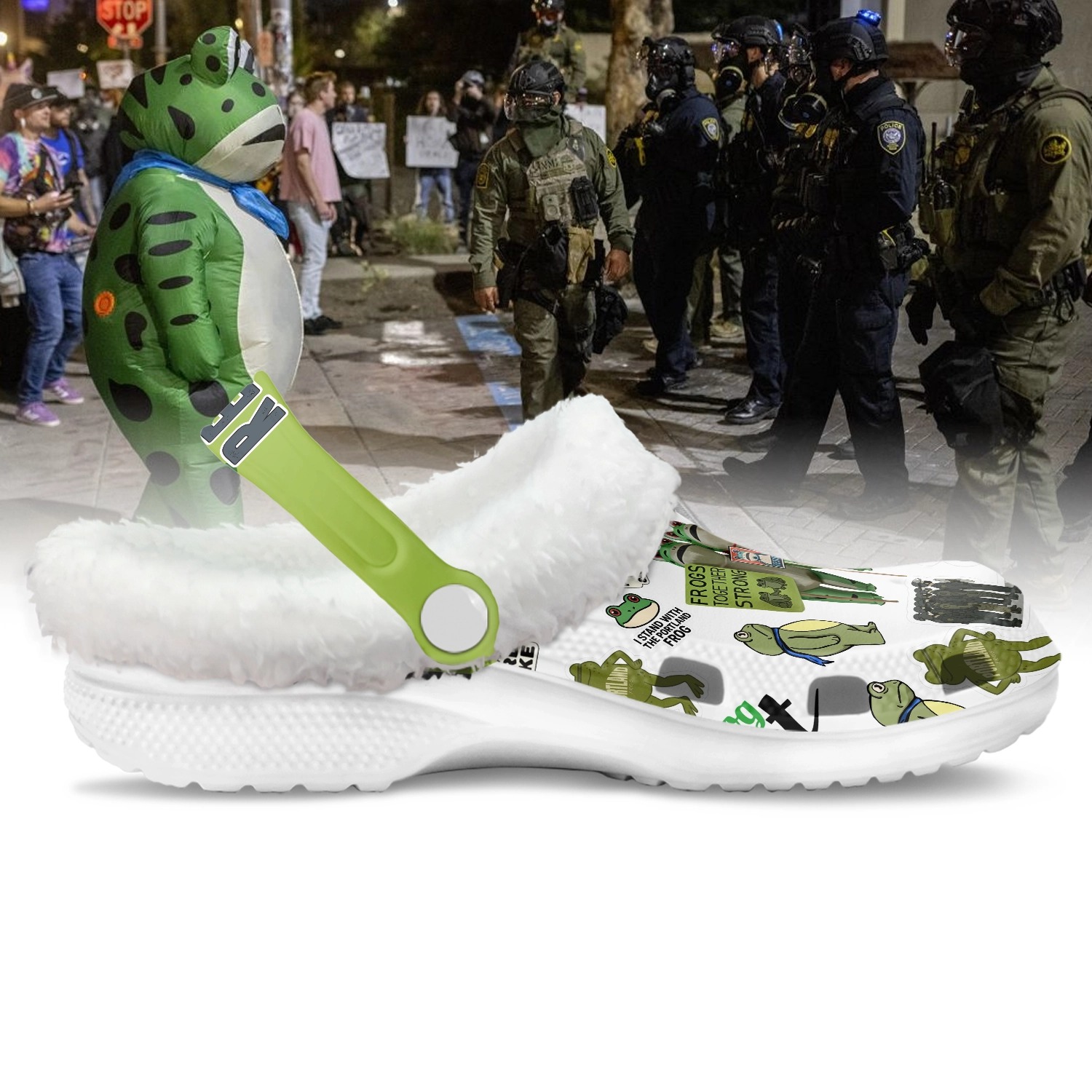 Portland Frog Resist Fleece Crocs Crocband Clogs Shoes - Image 2