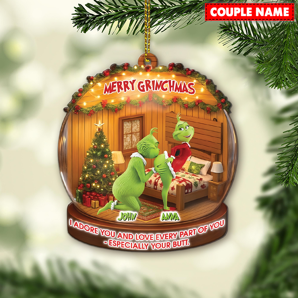 Personalized Green Monster Merry Grinchmas Couple Especially Your But Christmas Ornament - Image 7
