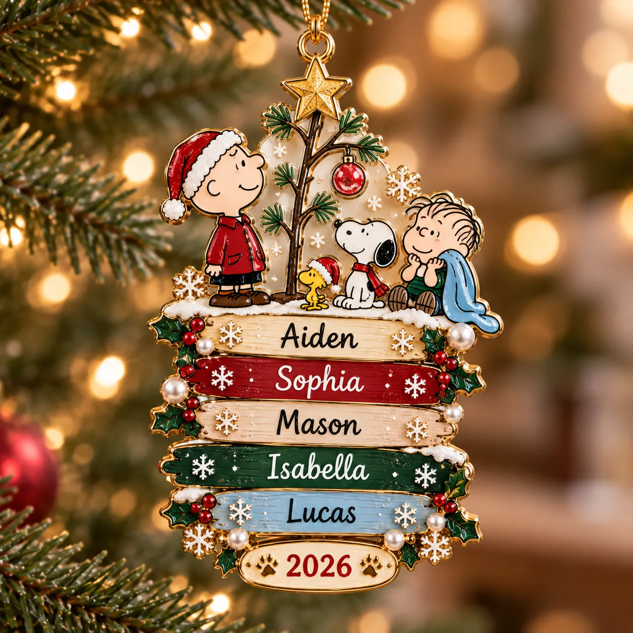 Personalized Snoopy Christmas Ornament-THK137790