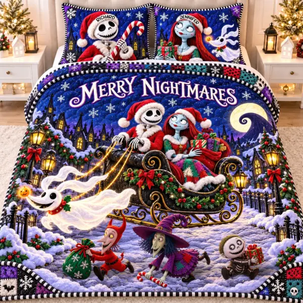 Spooky Couple Christmas Quilt Bedding Set-THK137265