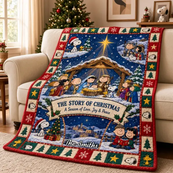 Alternative view of Personalized Snoopy Gifts For Christmas Blanket-THK137717