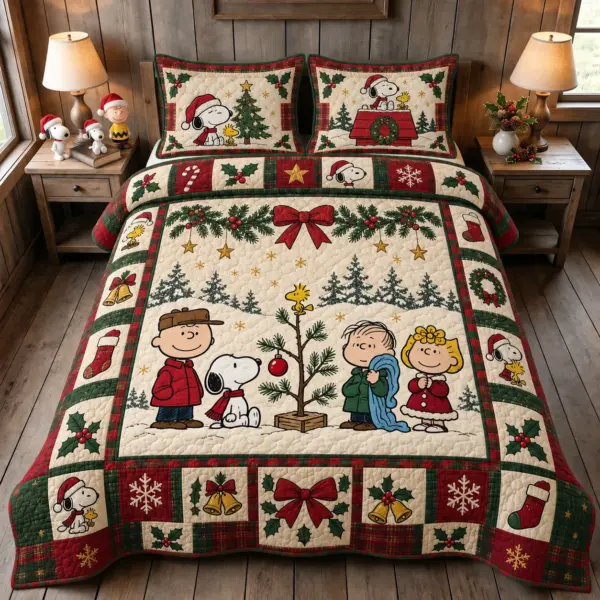 Snoopy Christmas Quilt Bedding Set-THK137756