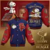 Snoopy Quilted Varsity Jacket-THK137174