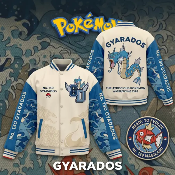 Pokémon Gyarados No.130 Quilted Varsity Jacket-THK137232