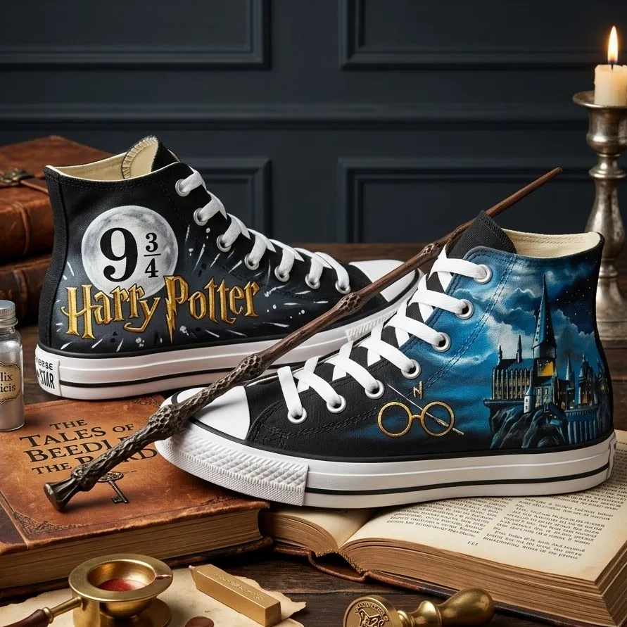 Harry Potter Canvas High-Top Shoes-THK137392 - Image 3