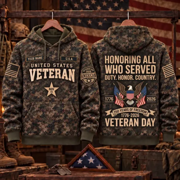 United States Veteran Day Camo 3D Hoodie-THK137308
