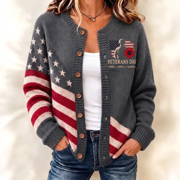 Alternative view of Veterans Day Cardigan-THK136993