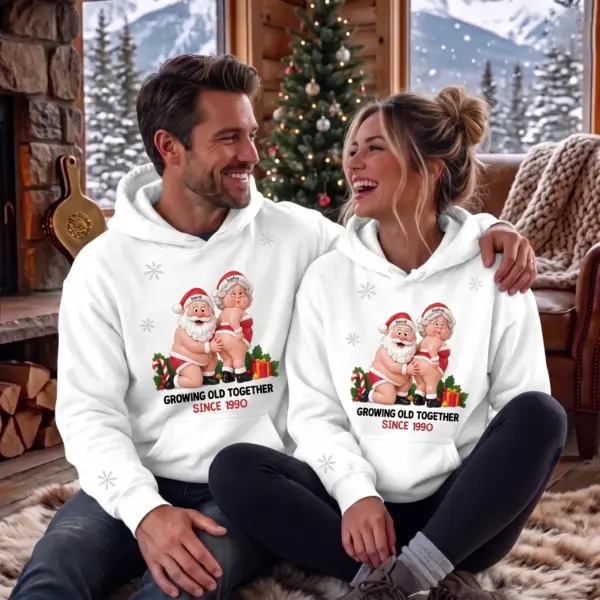 Personalized Holiday Naughty Santa Couple Fleece Hoodie-THK137619 - Image 3