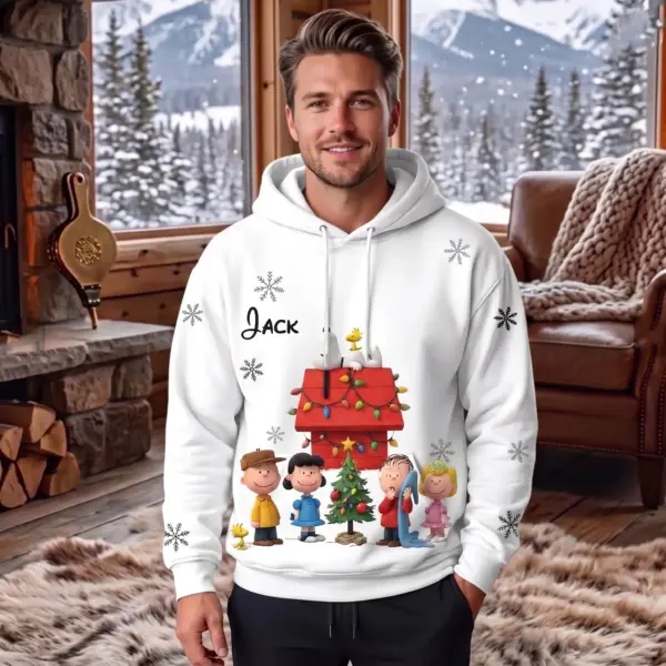 Alternative view of Personalized Snoopy & Friends Christmas Fleece Hoodie-THK137643