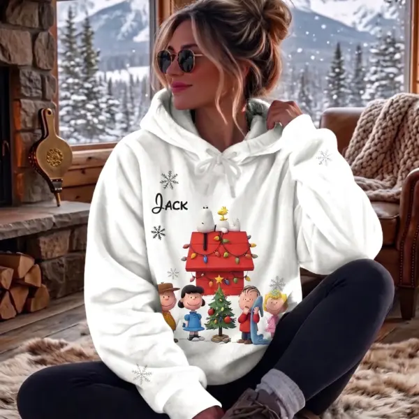 Personalized Snoopy & Friends Christmas Fleece Hoodie-THK137643